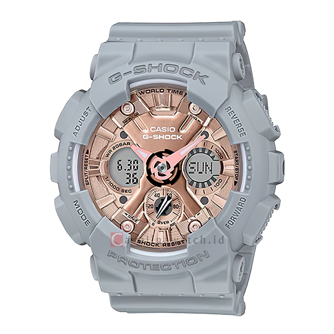 Jam Tangan CASIO G SHOCK GMA-S120MF-8A Women Digital Analog Dial Grey Resin Band