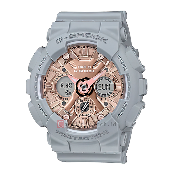 Jam Tangan CASIO G SHOCK GMA-S120MF-8A Women Digital Analog Dial Grey Resin Band