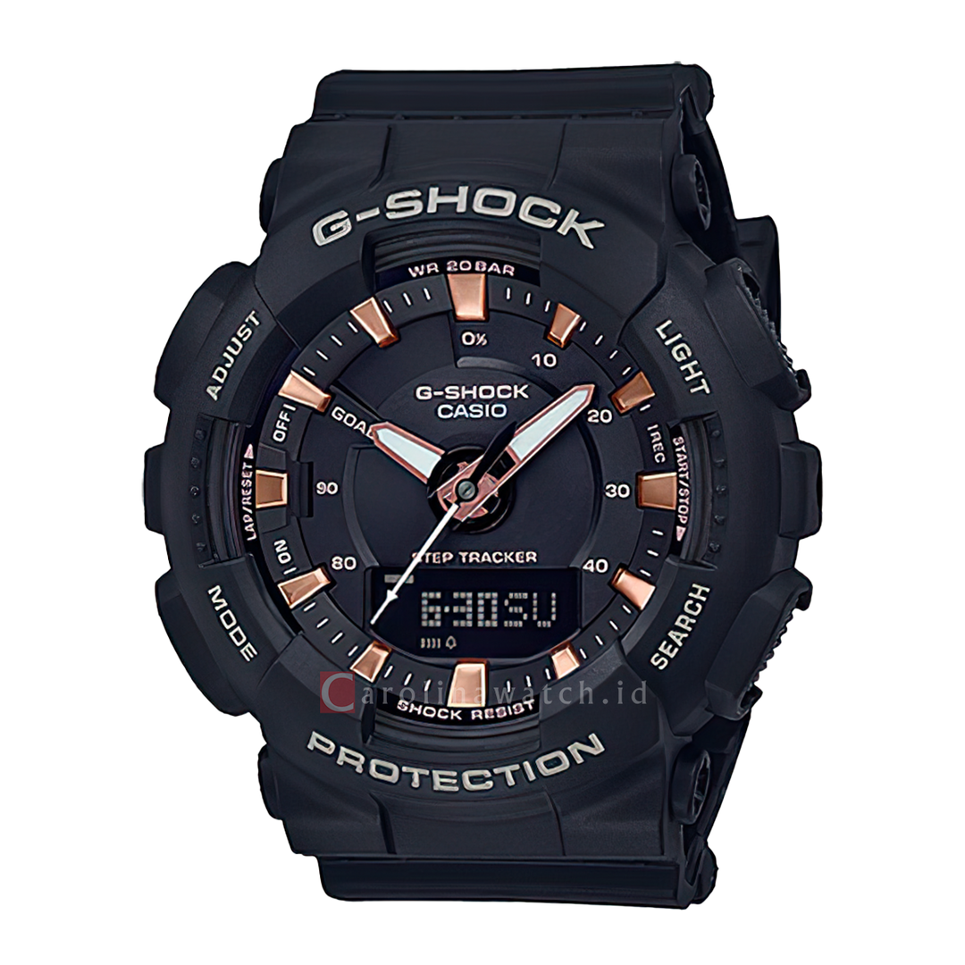 Jam Tangan Casio G-Shock GMA-S130PA-1A Neo Punk Women Black Digital Analog Dial Black Resin Band