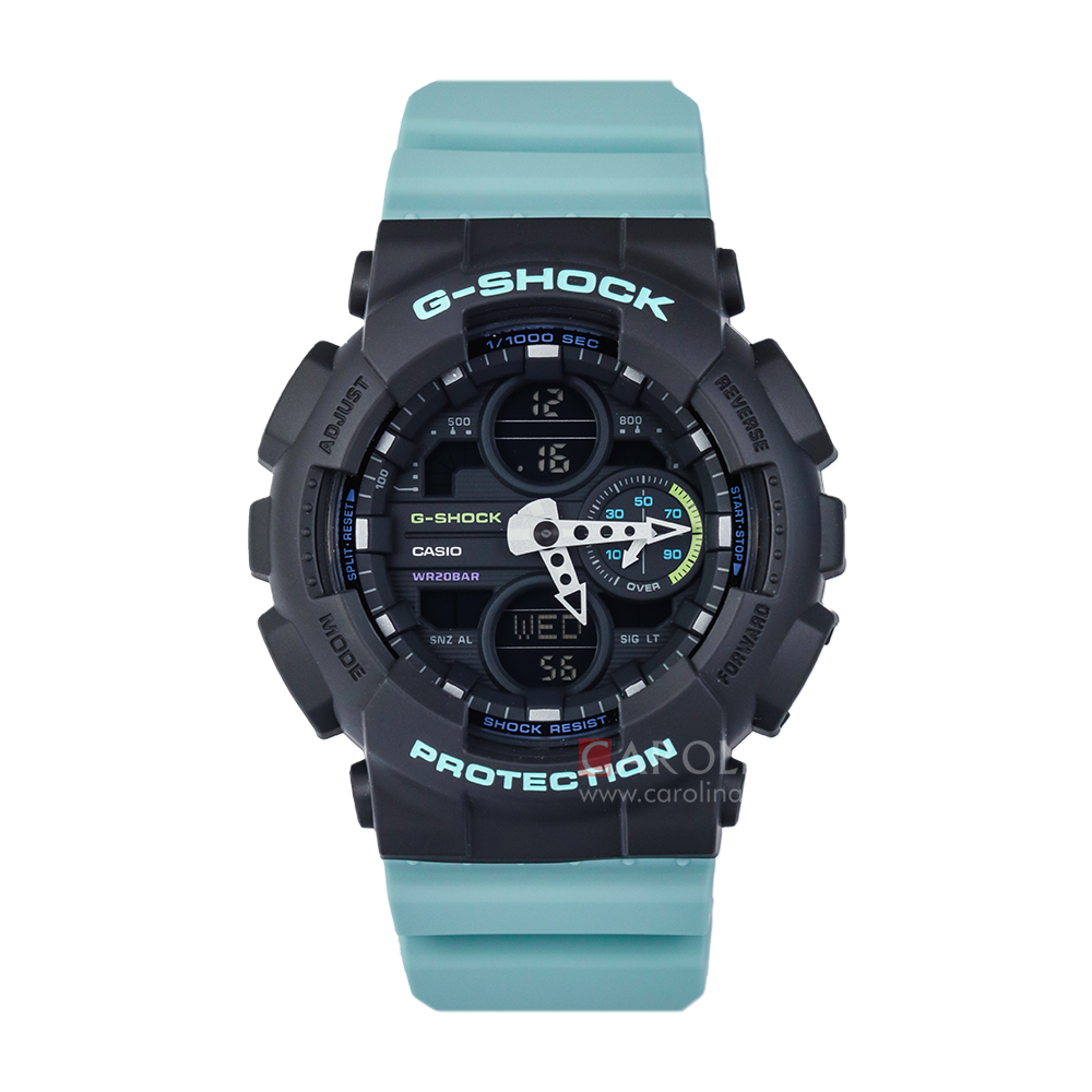 Jam Tangan CASIO G SHOCK GMA-S140-2A Women Digital Analog Dial Light Blue Resin Band