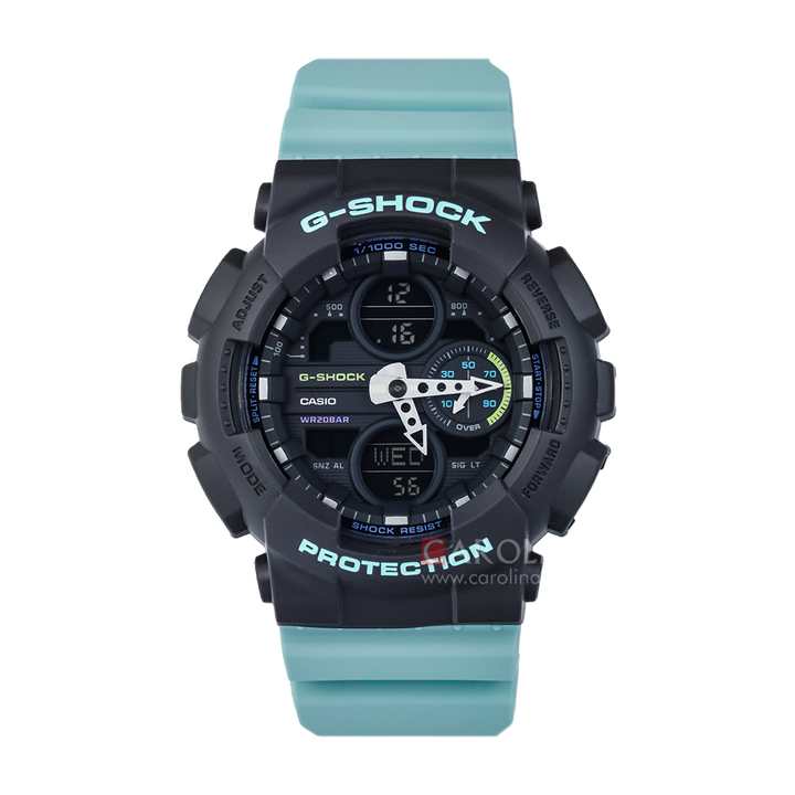 Jam Tangan CASIO G SHOCK GMA-S140-2A Women Digital Analog Dial Light Blue Resin Band