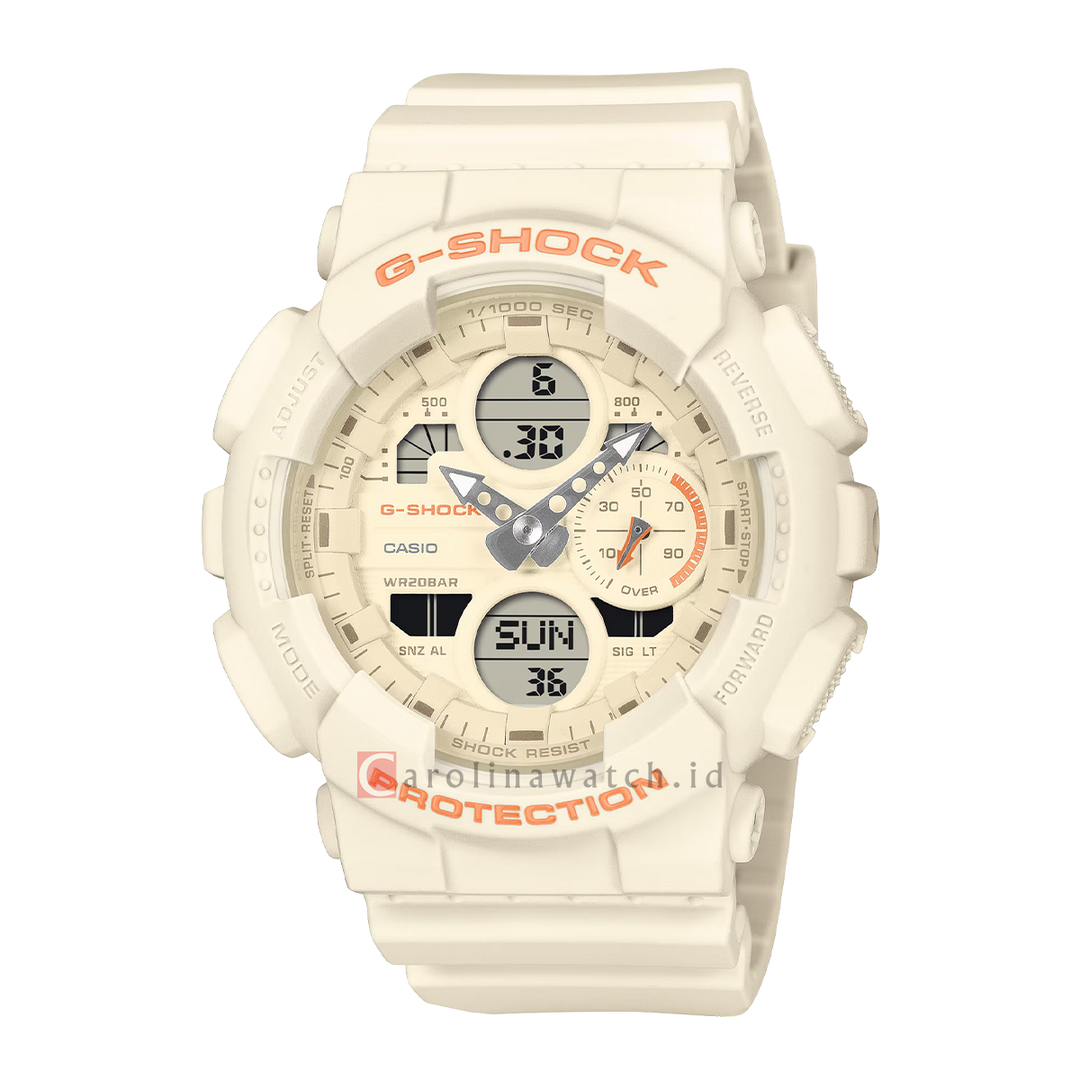 Jam Tangan CASIO G SHOCK GMA-S140-7A Women Digital Analog Dial Cream Resin Band