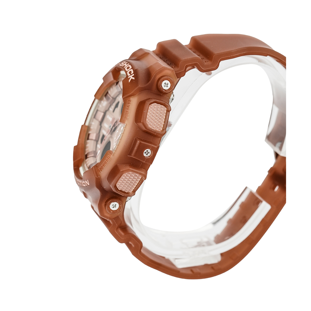 Jam Tangan CASIO G-SHOCK GMA-S140NC-5A2 Frosted Translucent Women Digital Analog Dial Brown Clear Resin Band