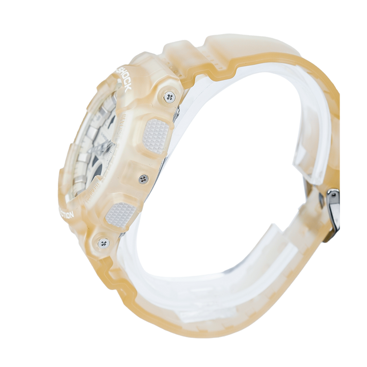 Jam Tangan CASIO G-SHOCK GMA-S140NC-7A Frosted Translucent Women Digital Analog Dial White Clear Resin Band