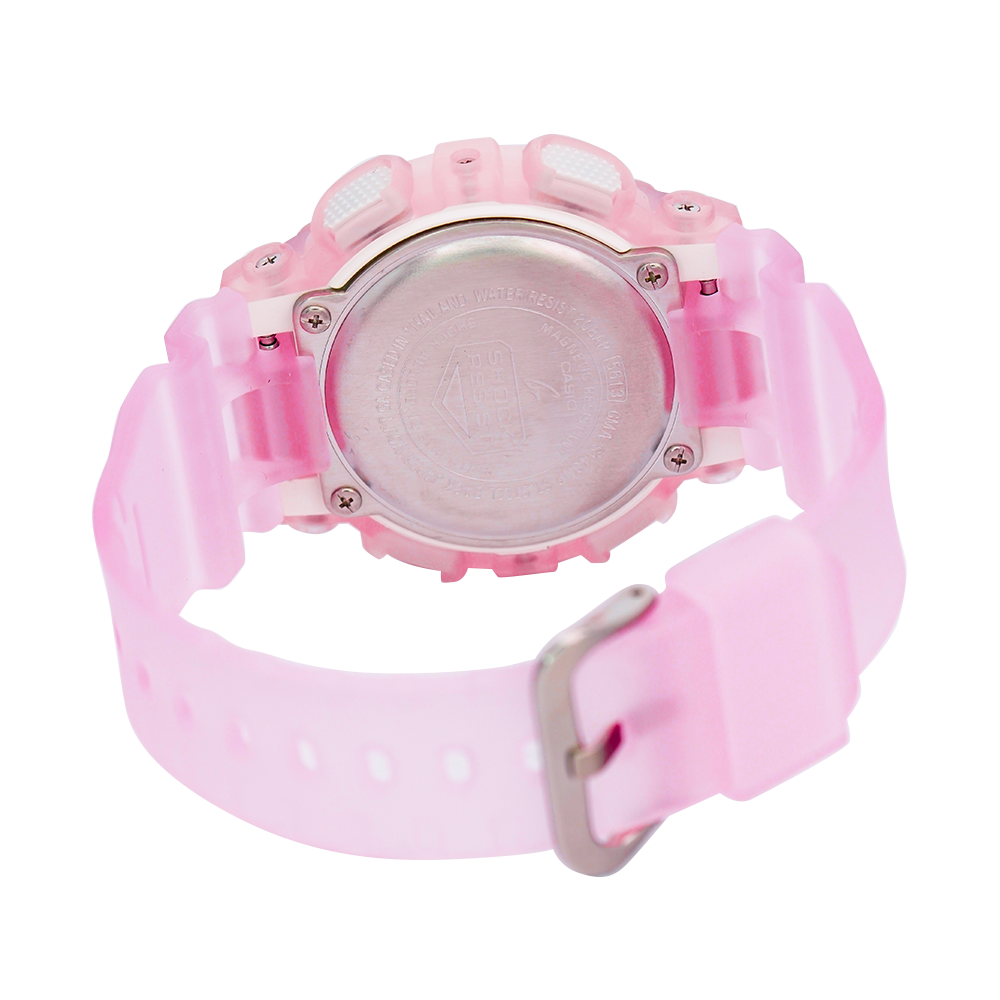 Jam Tangan CASIO G-SHOCK GMA-S140NP-4A Neo Punk Women Digital Analog Dial Pink Clear Resin Band