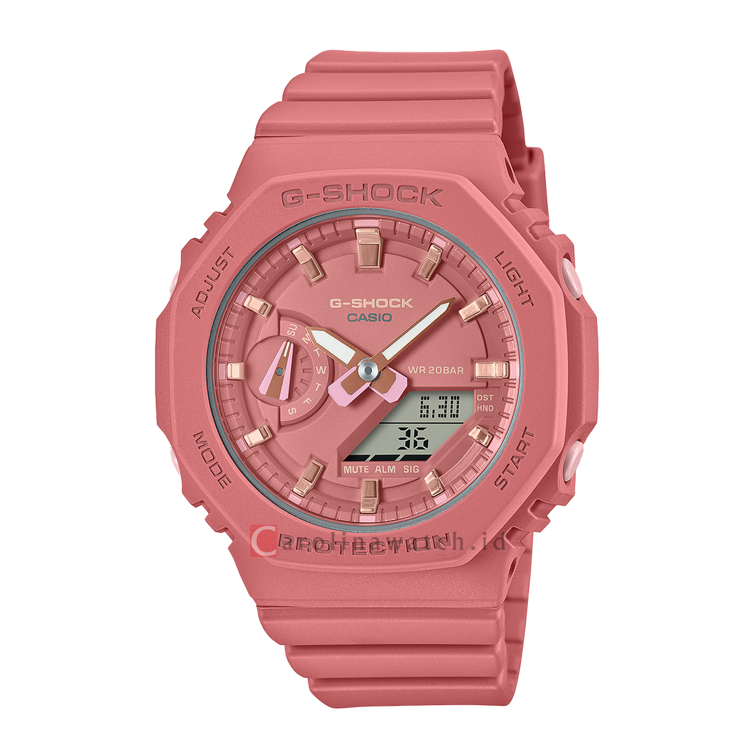 Jam Tangan Casio G-Shock GMA‐S2100‐4A2 Women Mini CasiOak Ladies Pink Digital Analog Dial Pink Resin Band