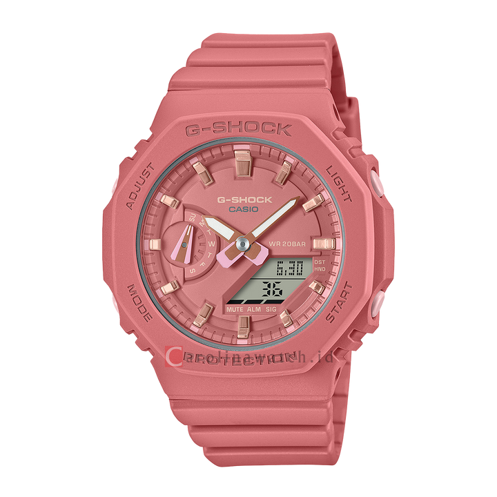 Jam Tangan Casio G-Shock GMA‐S2100‐4A2 Women Mini CasiOak Ladies Pink Digital Analog Dial Pink Resin Band