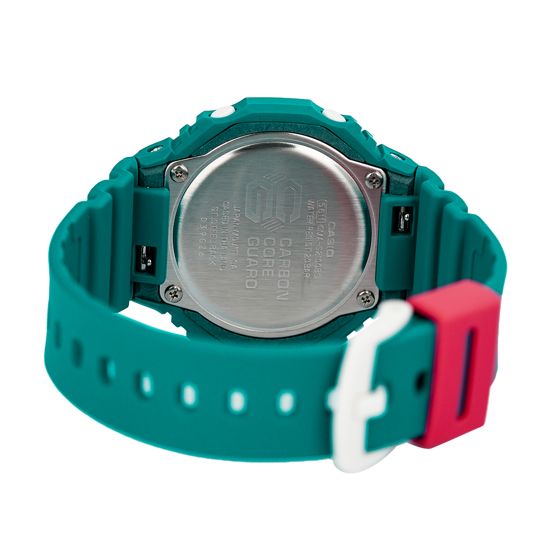 Jam Tangan Casio G-Shock x ITZY GMA-S2100BS-3A Women Spring Summer 2023 Pink Dial Pine Green Resin Band