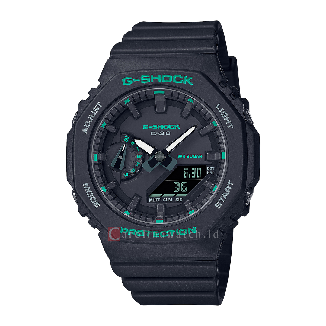 Jam Tangan CASIO G SHOCK GMA-S2100GA-1A Women Black Digital Analog Dial Black Resin Band