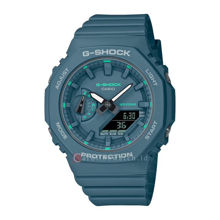 Jam Tangan CASIO G SHOCK GMA-S2100GA-3A Women Green Digital Analog Dial Green Resin Band