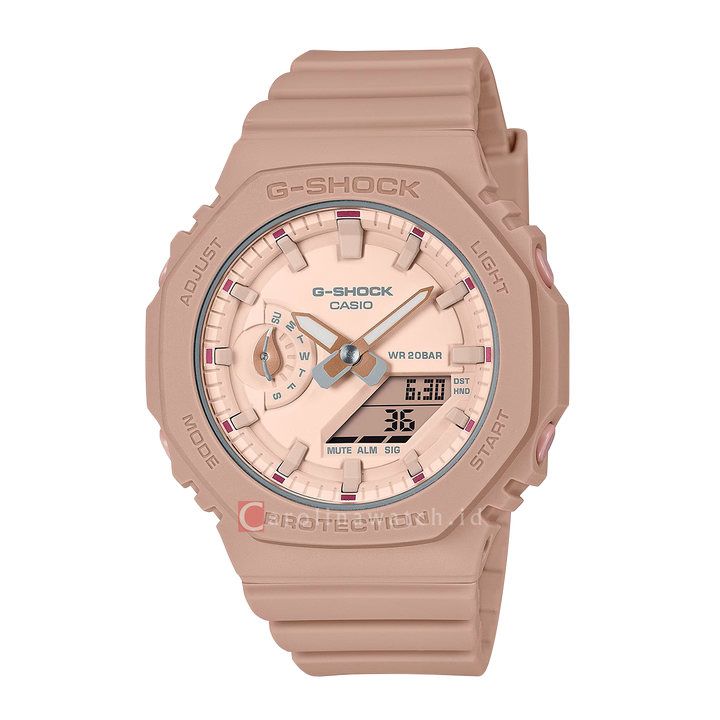 Jam Tangan Casio G-Shock GMA-S2100NC-4A2 Women Brown Digital Analog Dial Brown Resin Band