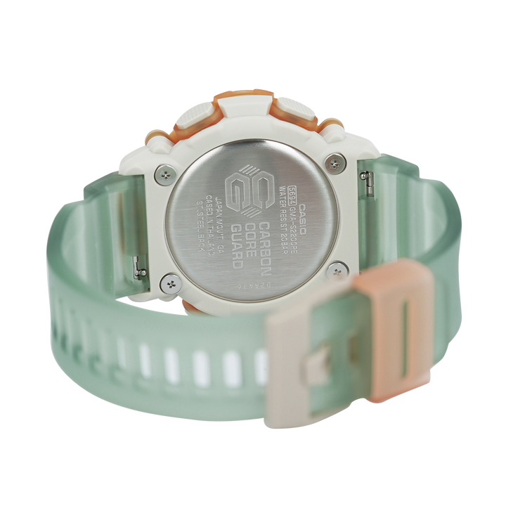 Jam Tangan Casio G-Shock GMA-S2200PE-5A Women Sienna Brown Dial Green Translucence Resin Band