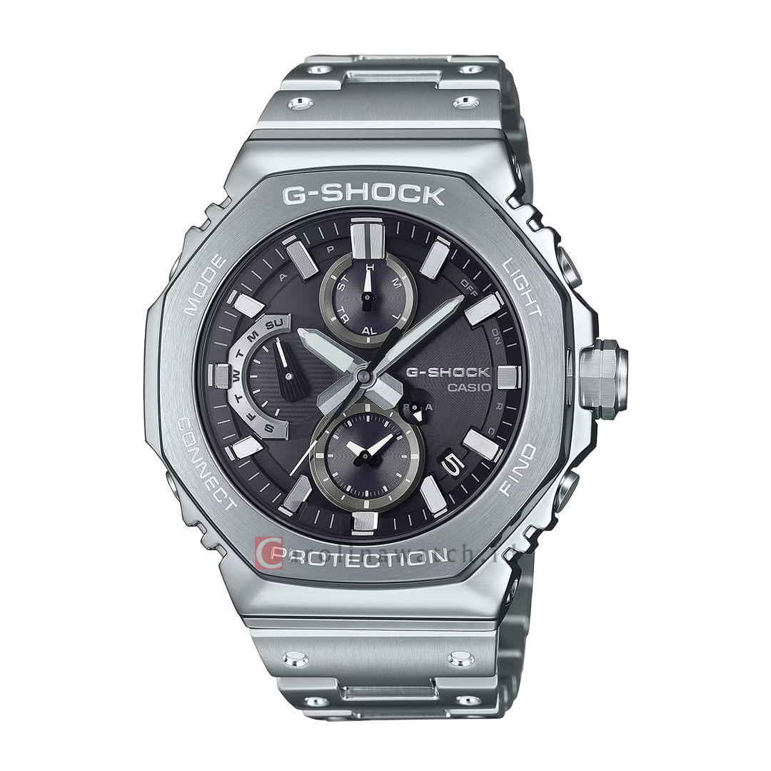 Jam Tangan CASIO G SHOCK GMC-B2100D-1A Men Solar Full Metal Black Analog Digital Dial Stainless Steel Band