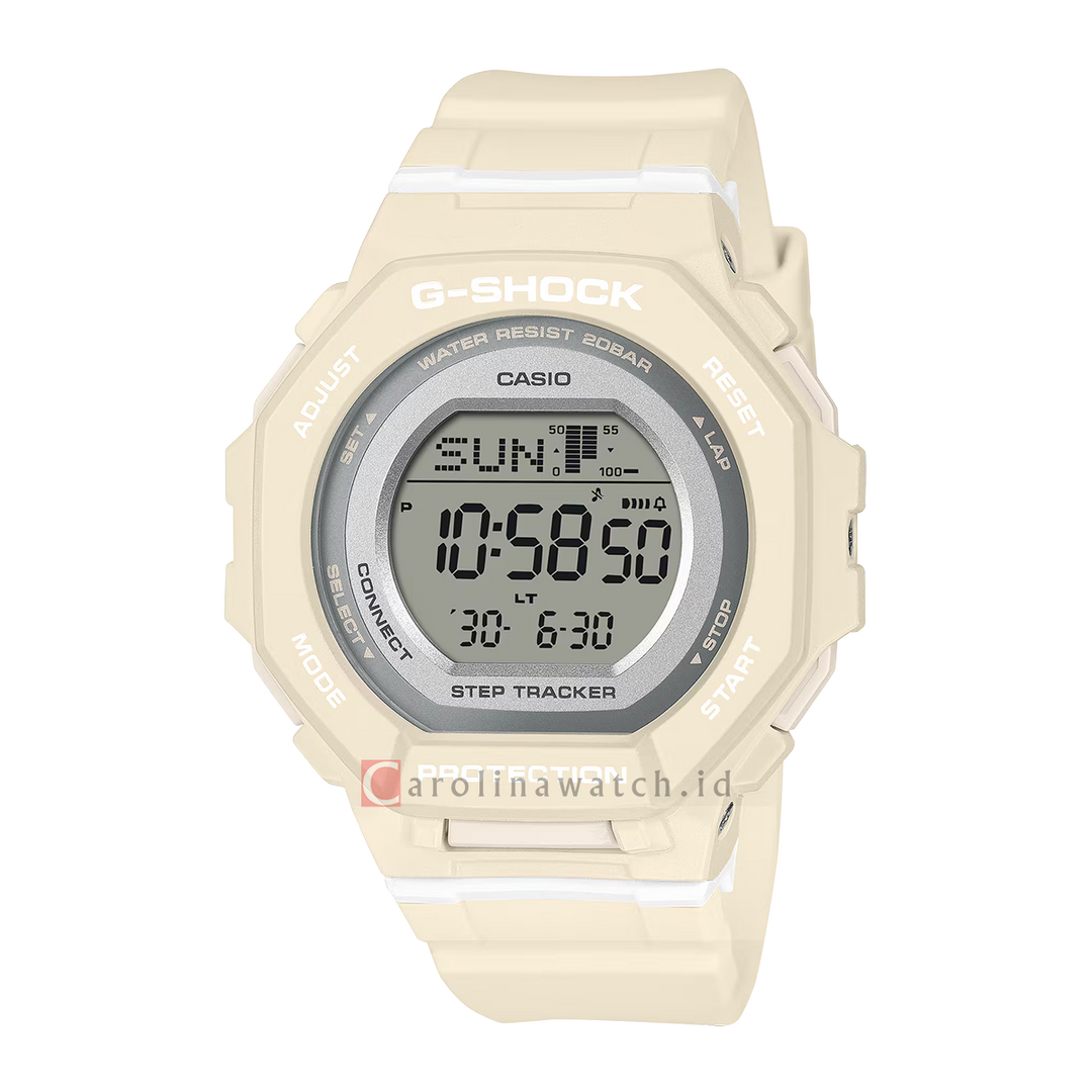 Jam Tangan Casio G-Shock GMD-B300-7D Women G-Squad Step Tracker Digital Dial White Resin Band