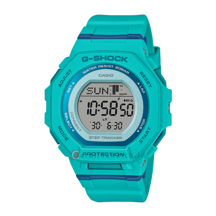 Jam Tangan CASIO G SHOCK G-Squad GMD-B300SC-2D Women Digital Dial Turquoise Resin Band