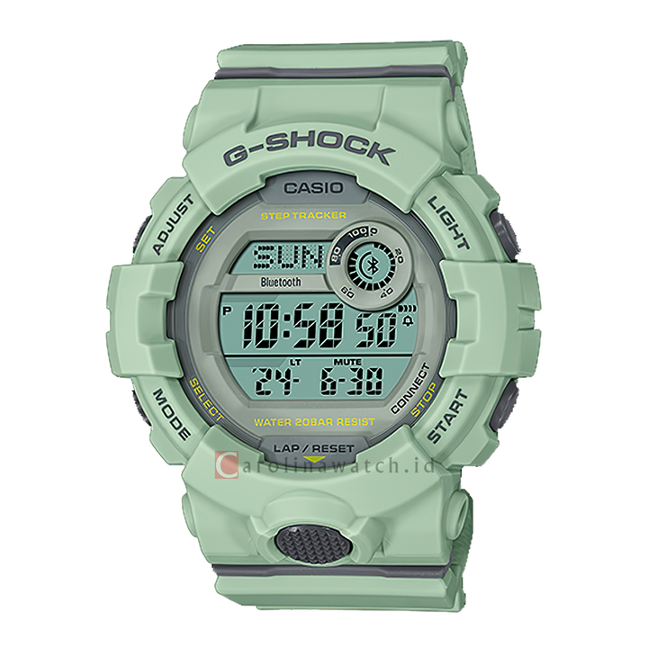 Jam Tangan Casio G-Shock GMD-B800SU-3D G-Squad Men Digital Dial Pastel Green Resin Band