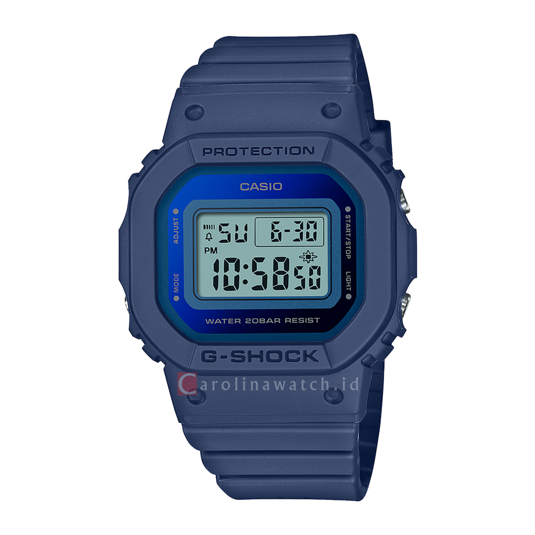 Jam Tangan Casio G SHOCK GMD-S5600-2D Women Digital Dial Blue Resin Band