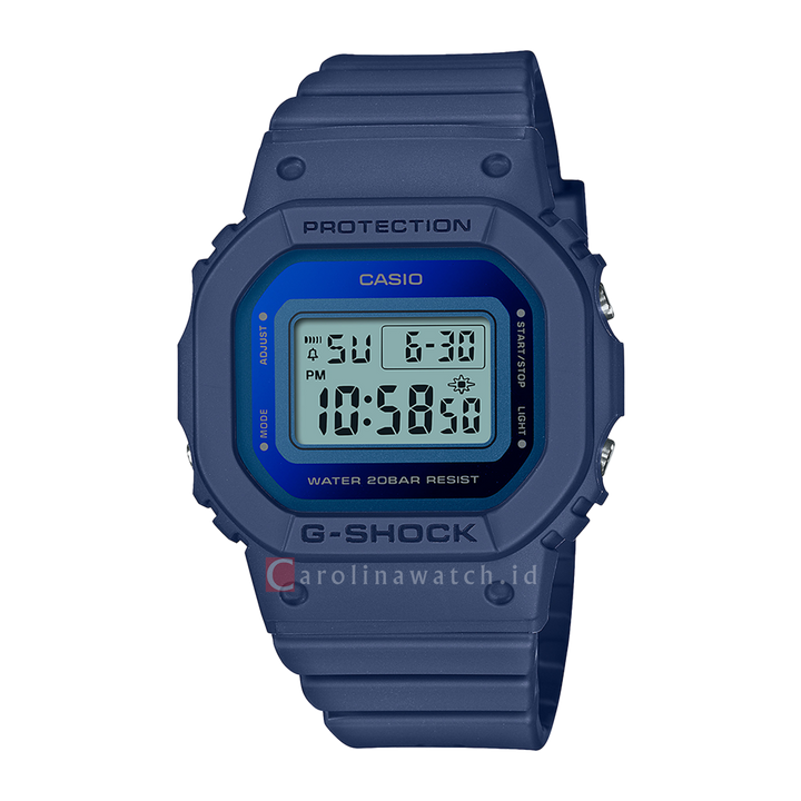 Jam Tangan Casio G SHOCK GMD-S5600-2D Women Digital Dial Blue Resin Band