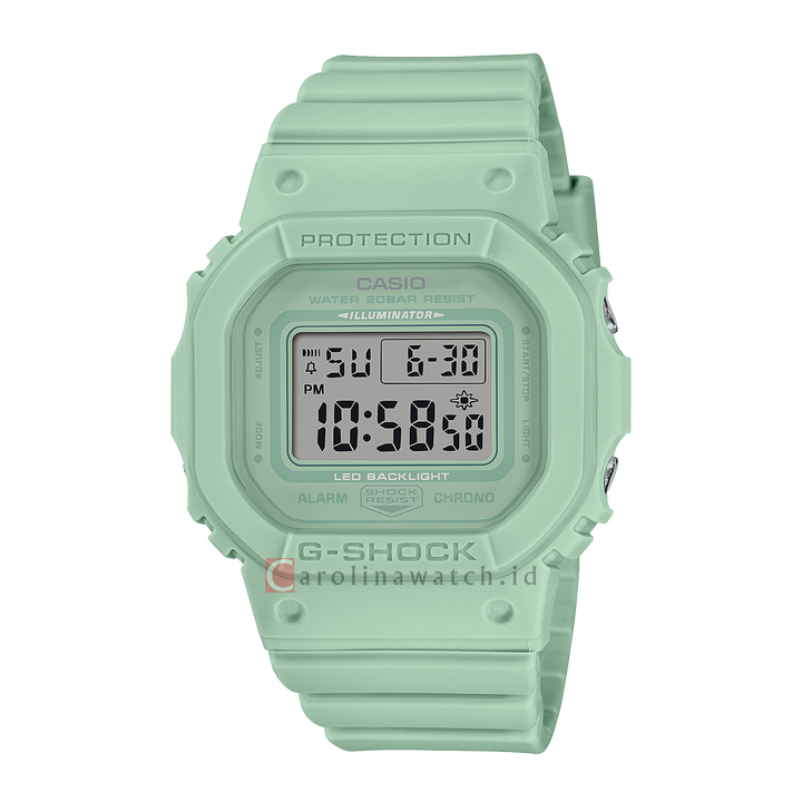 Jam Tangan Casio G-Shock GMD-S5600BA-3D Women Summer Pastel Colors Digital Dial Pastel Meadow Green Resin Band