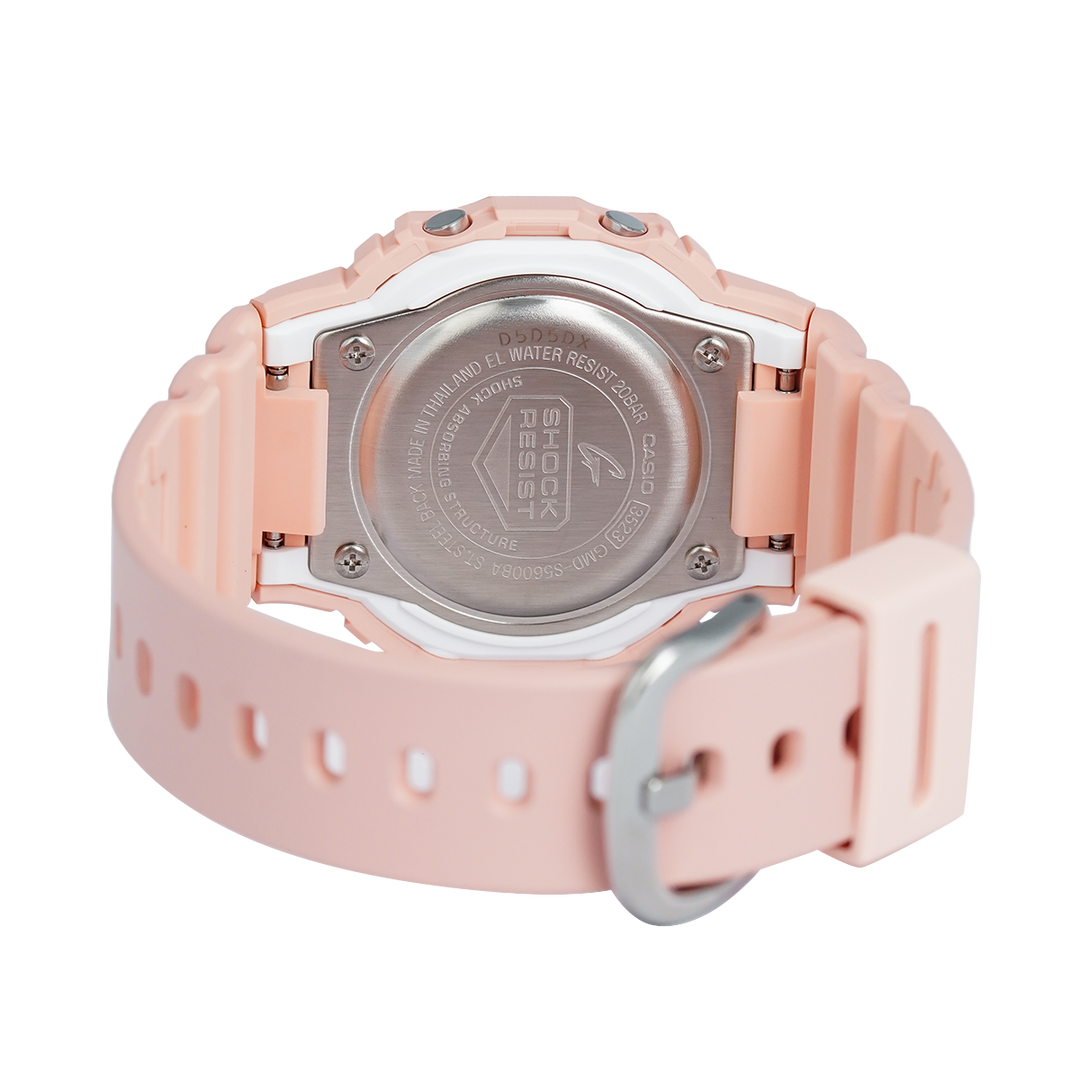 Jam Tangan Casio G-Shock GMD-S5600BA-4D Women Summer Pastel Colors Digital Dial Rustique Pink Resin Band