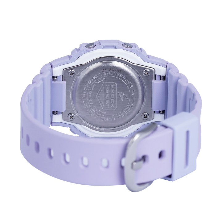 Jam Tangan Casio G-Shock GMD-S5600BA-6D Women Summer Pastel Colors Digital Dial Dragon Purple Resin Band