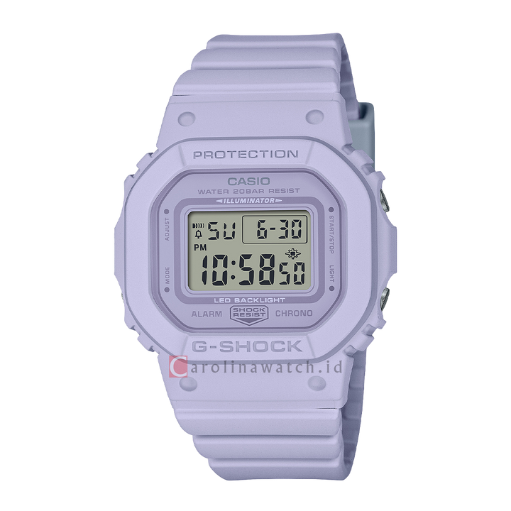 Jam Tangan Casio G-Shock GMD-S5600BA-6D Women Summer Pastel Colors Digital Dial Dragon Purple Resin Band