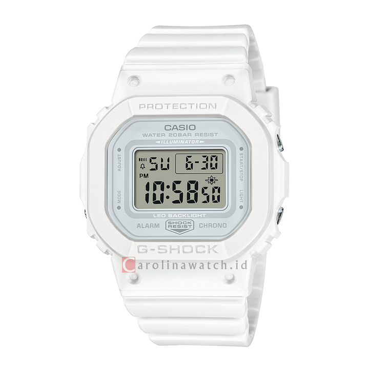 Jam Tangan Casio G-Shock GMD-S5600BA-7D Monochromatic Pastel Color Series Women Digital Dial White Resin Band