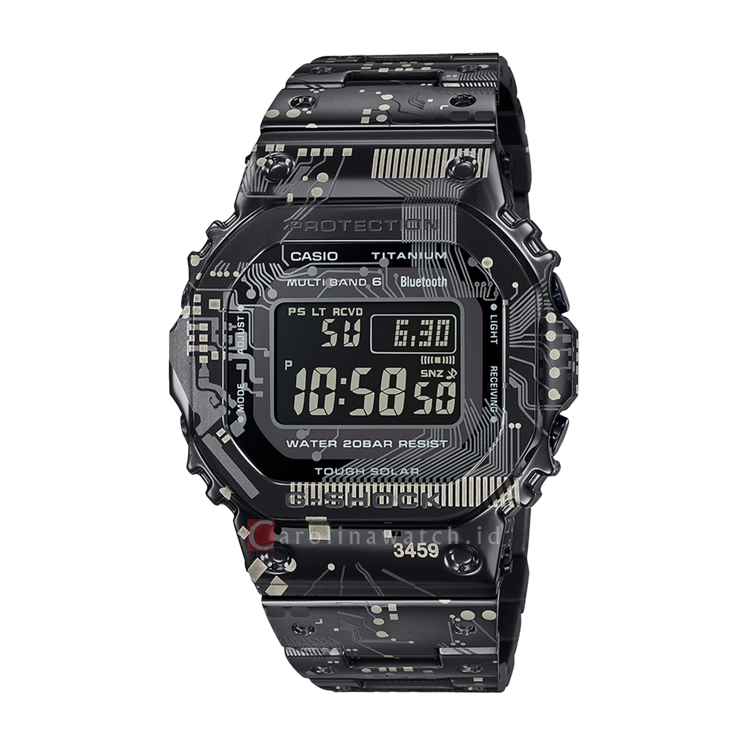 Jam Tangan Casio G SHOCK GMW-B5000TCC-1D Men Tough Solar Full Metal Black Digital Dial Black Titanium Band