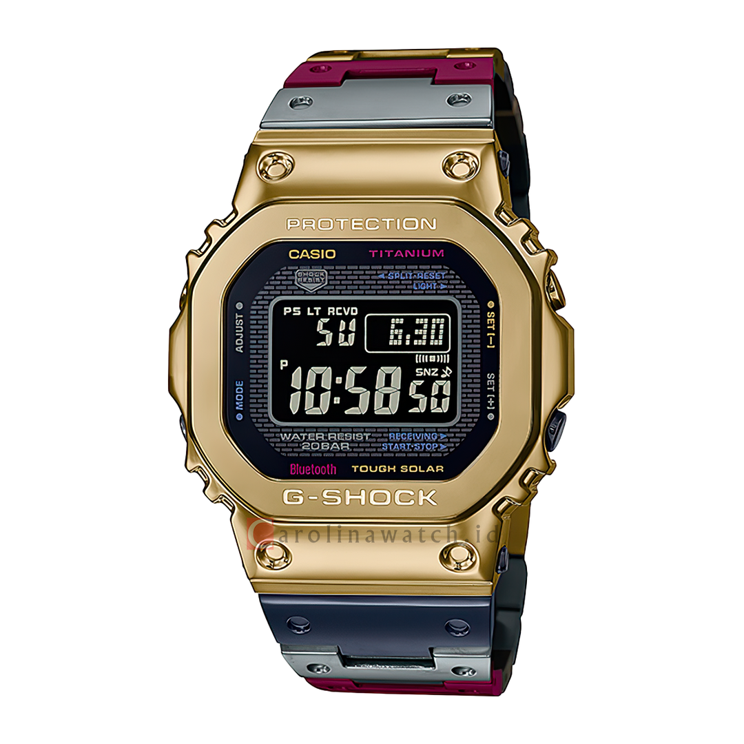 Jam Tangan CASIO G SHOCK GMW-B5000TR-9D Men Titanium Full Metal Tough Solar Digital Dial Multicolor Stainless Steel Band