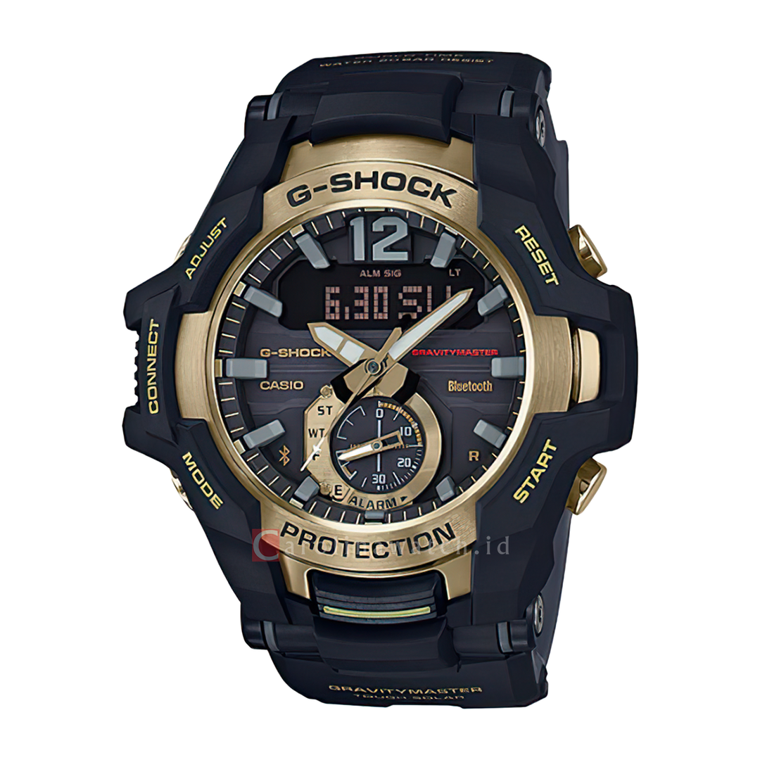 Jam Tangan CASIO G SHOCK Gravitymaster GR-B100GB-1A Men Digital Analog Dial Dual Color Resin Band