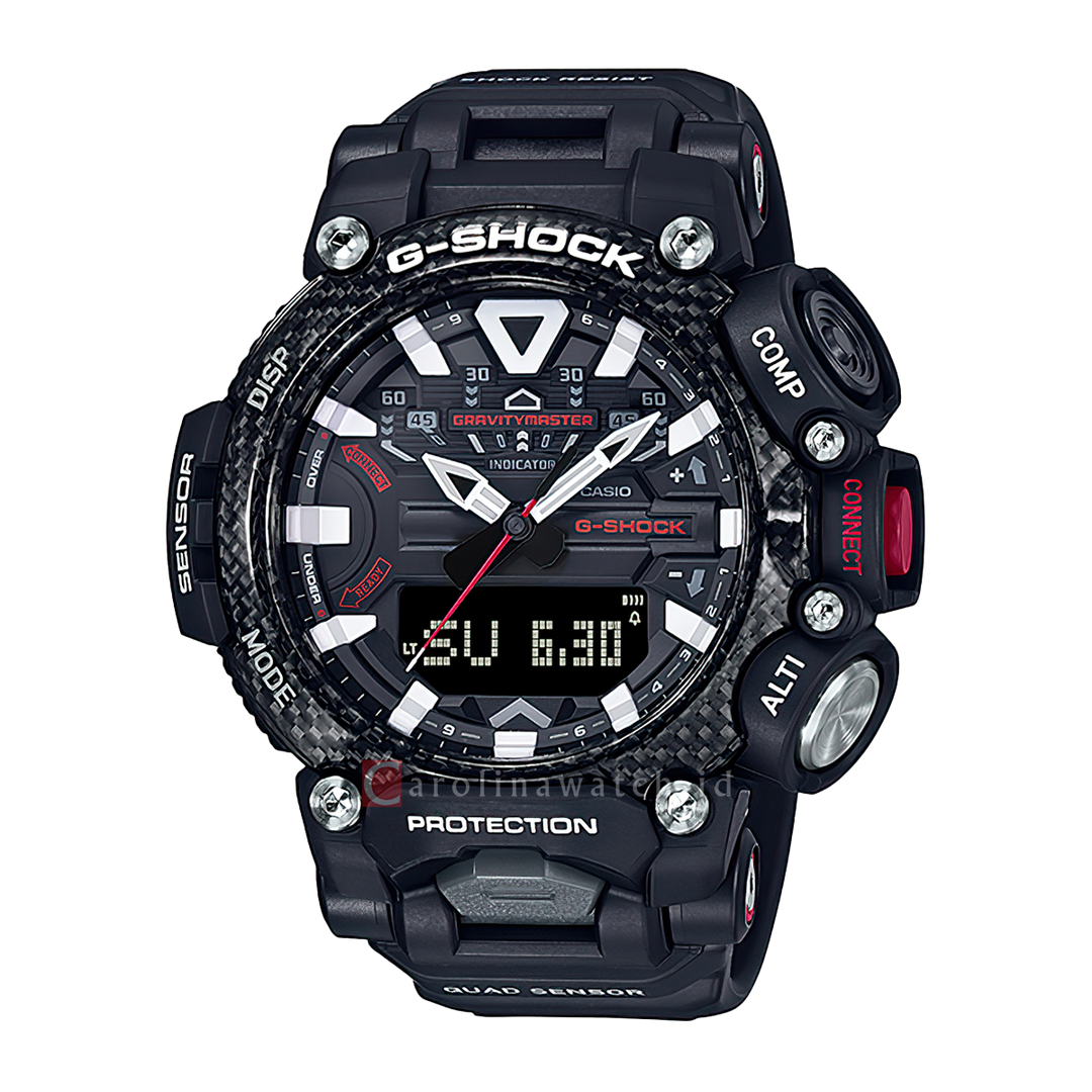 Jam Tangan CASIO G SHOCK GR-B200-1A Men Master of G-Water Gravitymaster Digital Analog Dial Black Resin Band