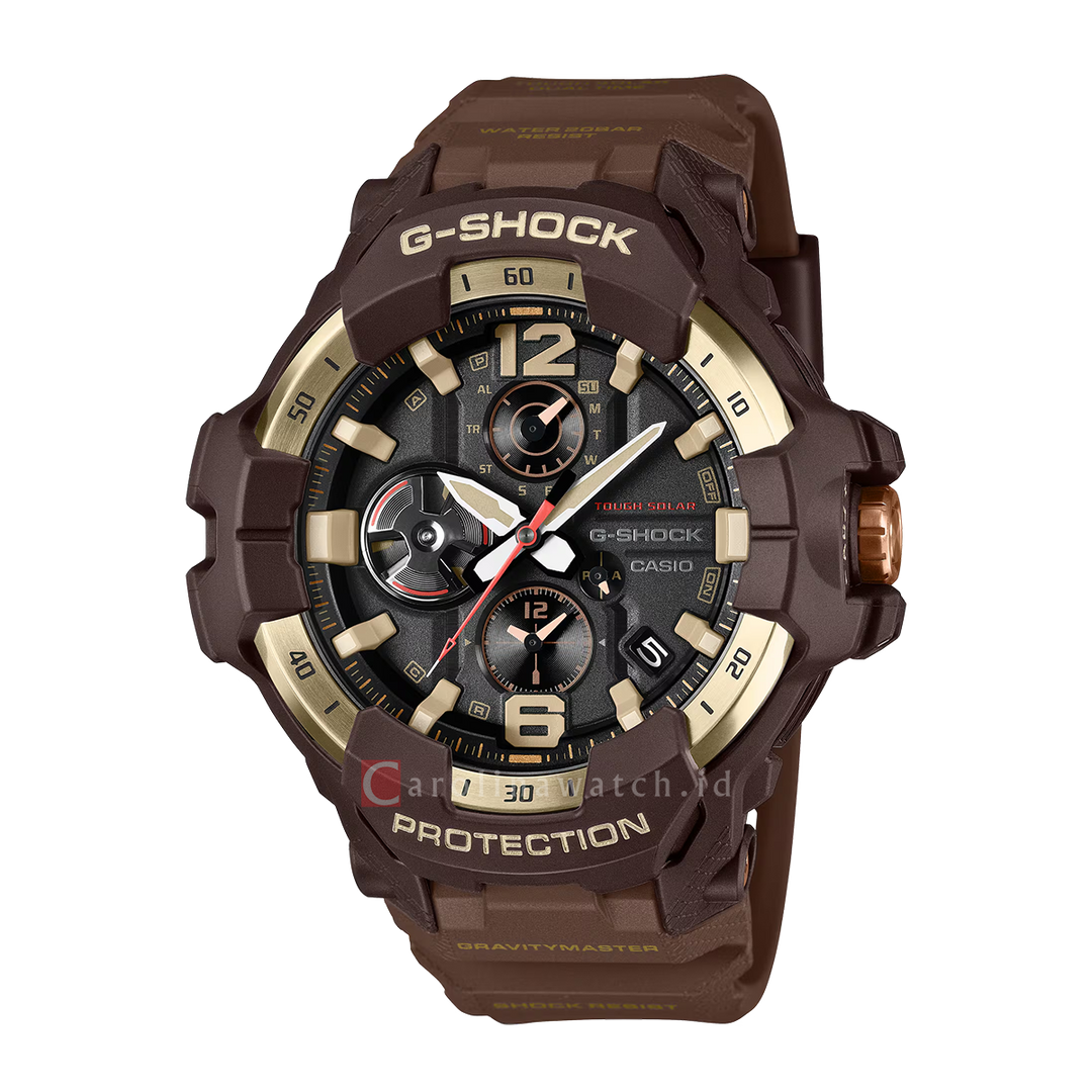 Jam Tangan Casio G-Shock Gravitymaster GR-B300H-5A Men Black Dial Brown Resin Band