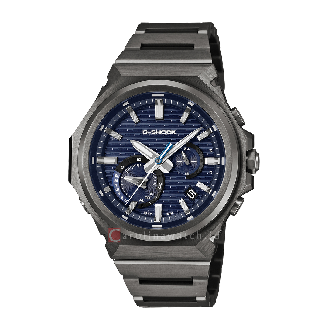 Jam Tangan Casio G-Shock GST-B1000BD-2A G-Steel Tough Solar Men Blue Dial Black Stainless Steel Band