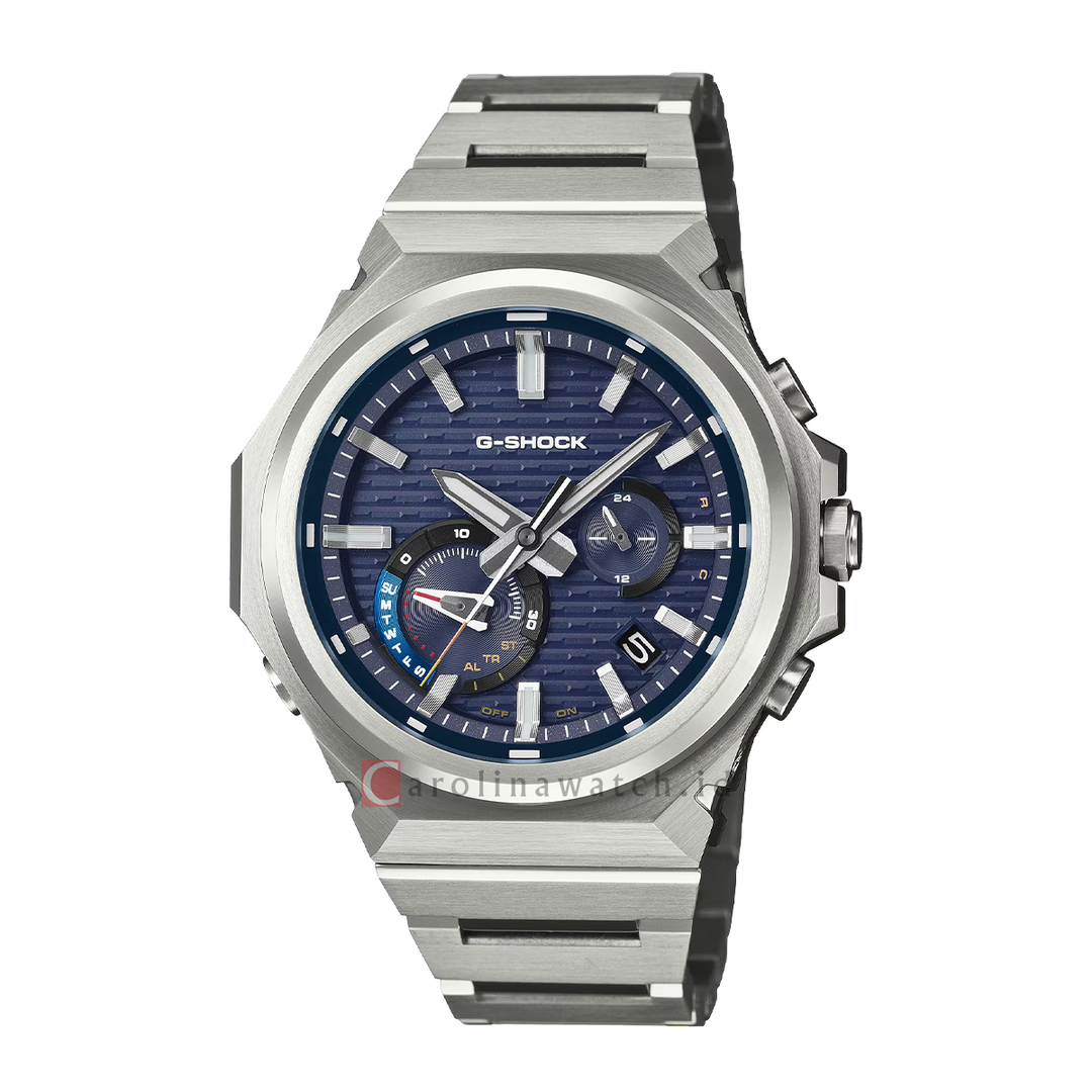 Jam Tangan CASIO G SHOCK GST-B1000D-2A G-Steel Tough Solar Men Blue Dial Stainless Steel Band