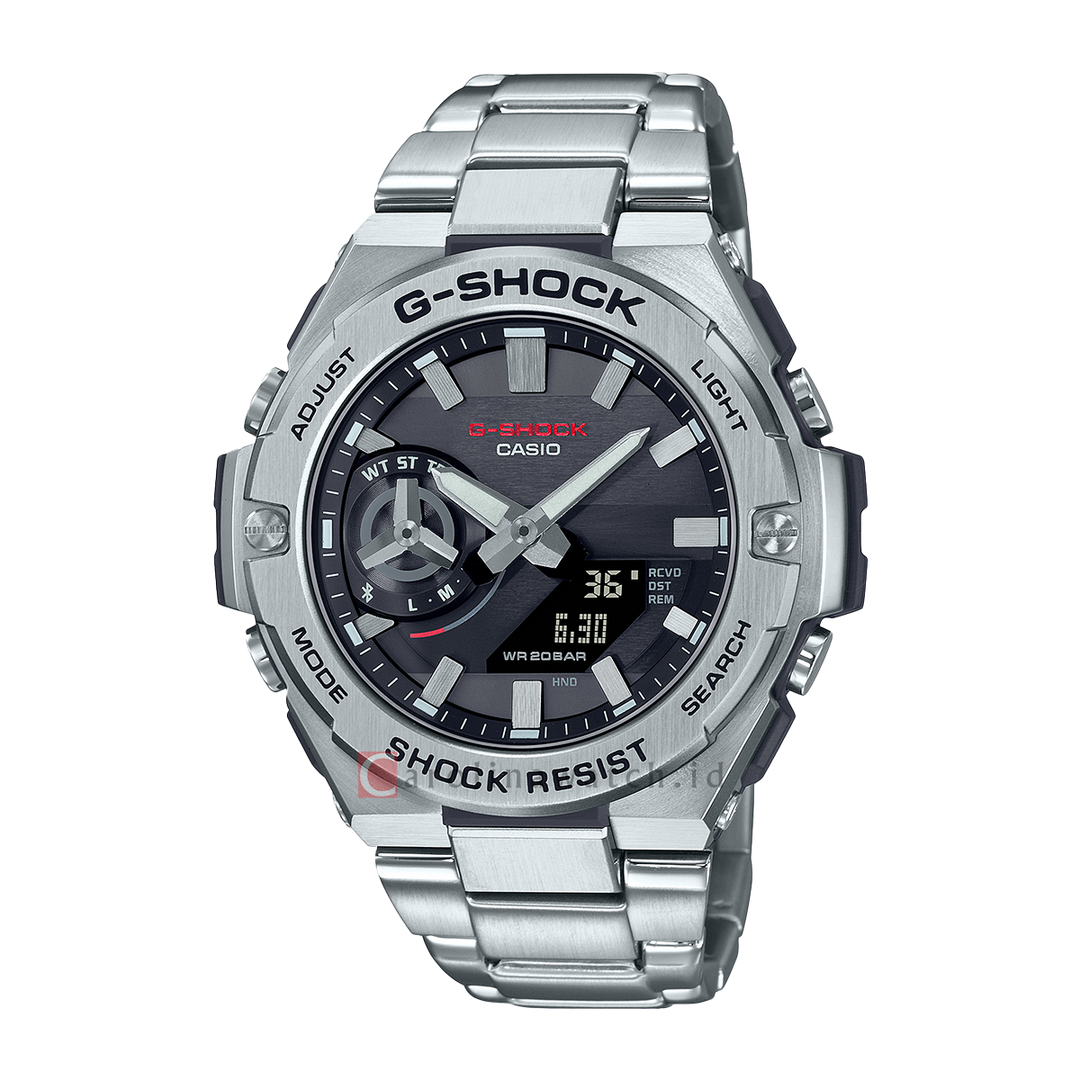 Jam Tangan CASIO G SHOCK GST-B500D-1A Men Black Dial Stainless Steel Band