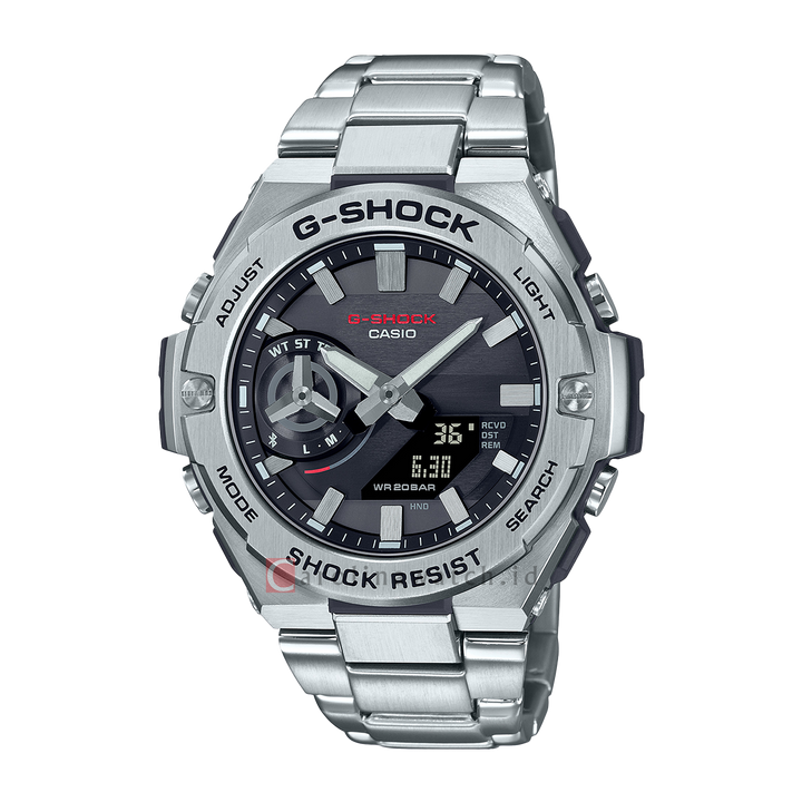 Jam Tangan CASIO G SHOCK GST-B500D-1A Men Black Dial Stainless Steel Band