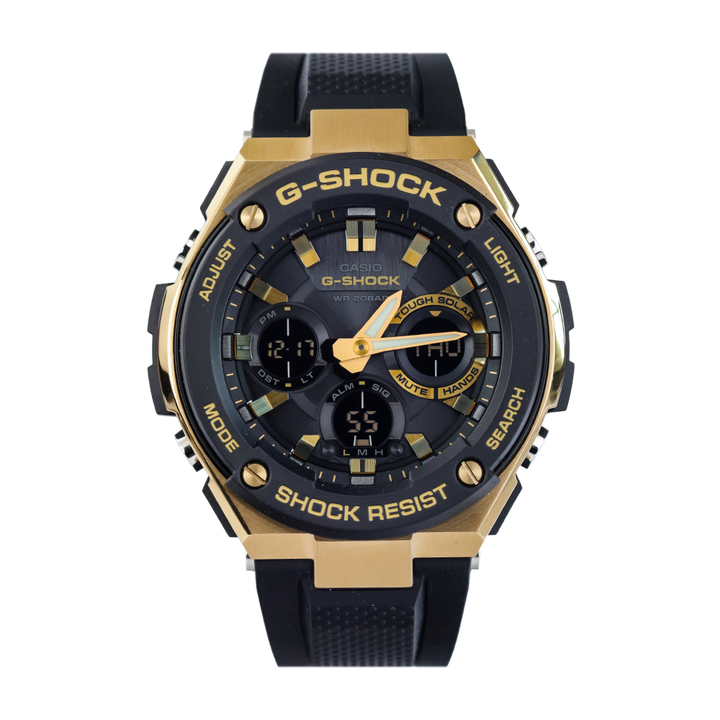 Jam Tangan CASIO G SHOCK GST-S100G-1A Men Black Digital Analog Dial Black Resin Band