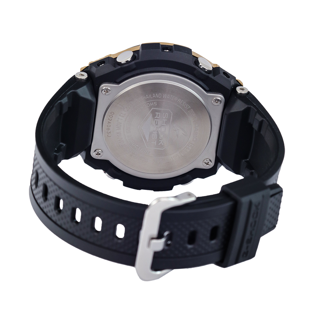 Jam Tangan CASIO G SHOCK GST-S100G-1A Men Black Digital Analog Dial Black Resin Band