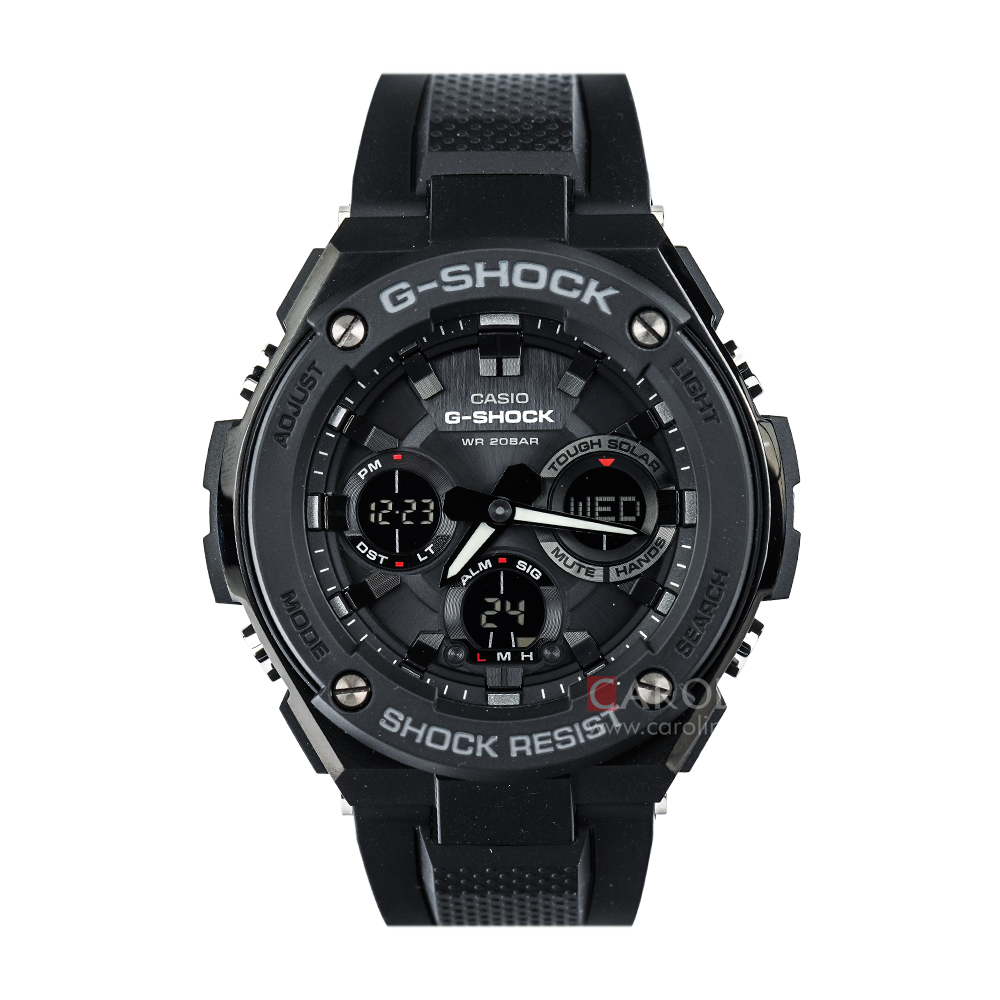 Jam Tangan CASIO G SHOCK GST-S100G-1B Men Black Digital Analog Dial Black Resin Band