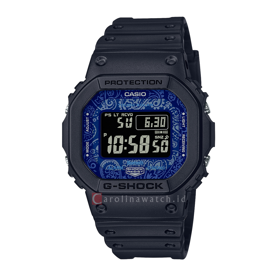 Jam Tangan Casio G-Shock GW-B5600BP-1D Paisley Blue Men Digital Dial Black Resin Band