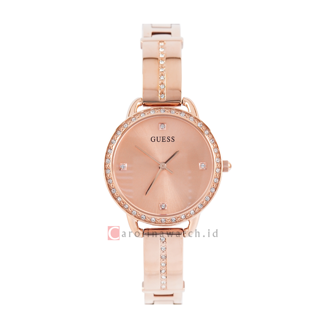 Jam Tangan GUESS GW0022L3 Women Rose Gold Dial Rose Gold Stainless Steel Strap