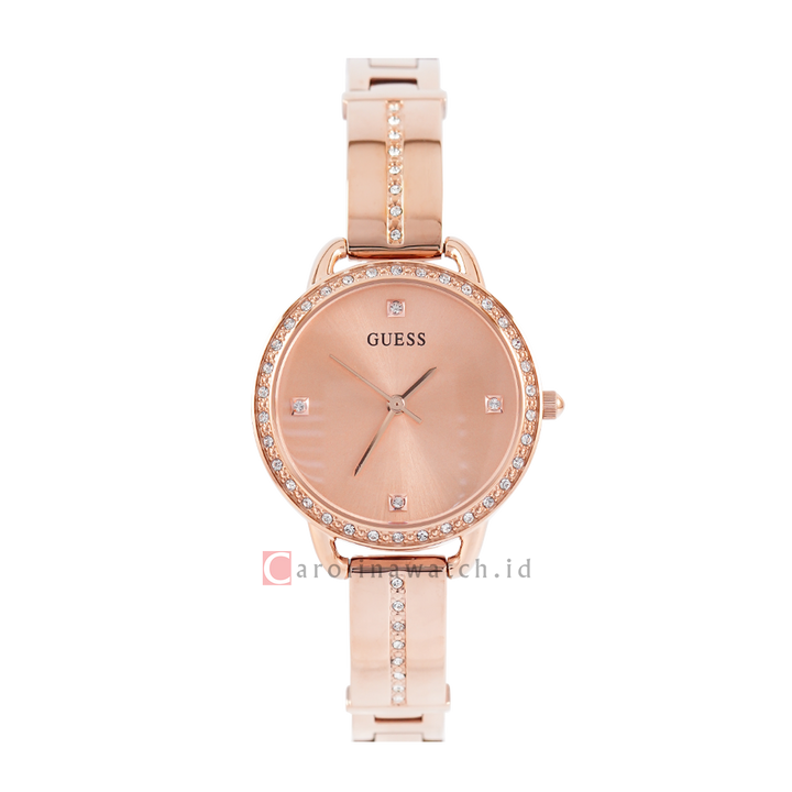 Jam Tangan GUESS GW0022L3 Women Rose Gold Dial Rose Gold Stainless Steel Strap