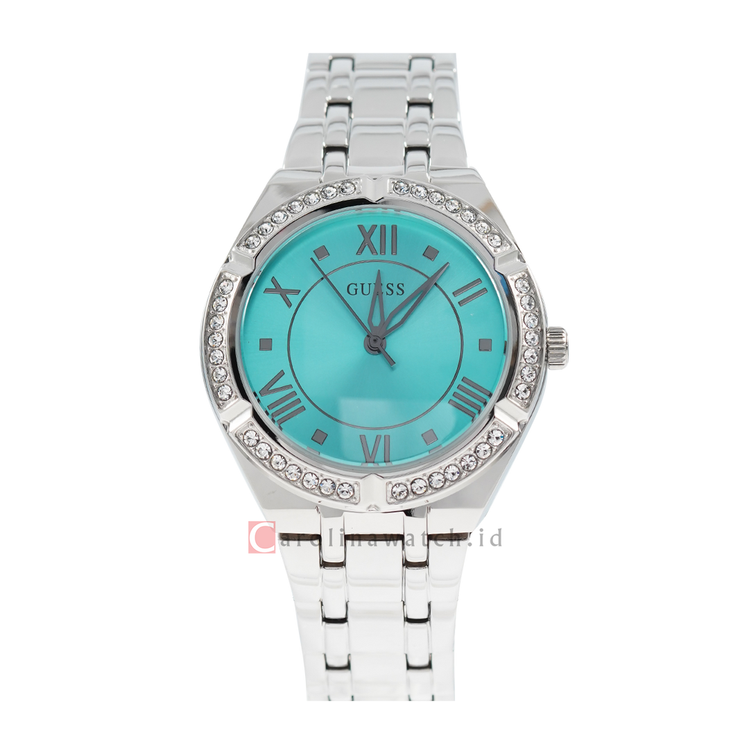 Jam Tangan GUESS GW0033L7 Women Turquoise Dial Stainless Steel Strap