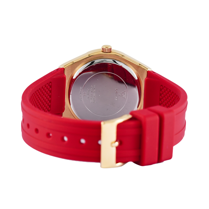 Jam Tangan GUESS GW0034L6 Women Gold Dial Red Rubber Strap