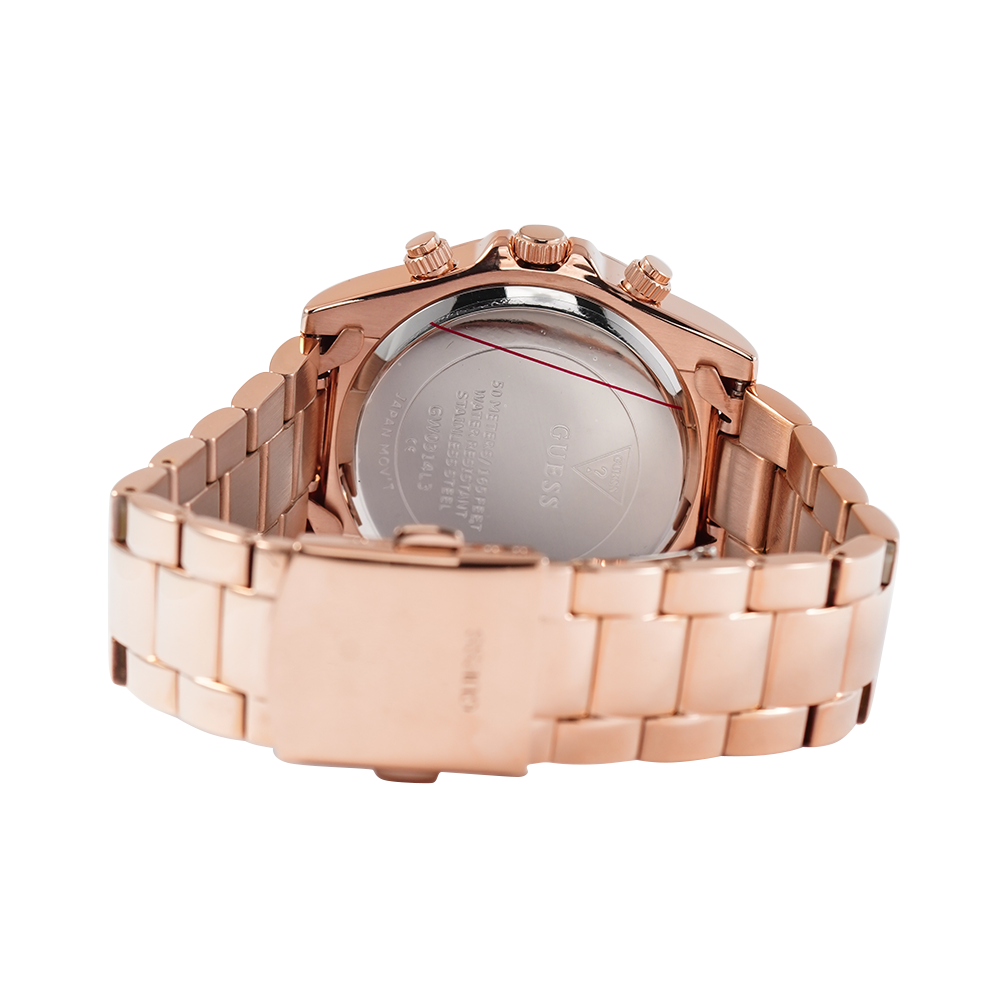 Jam Tangan GUESS Eclipse GW0314L3 Women Rose Gold Dial Rose Gold Stainless Steel Strap