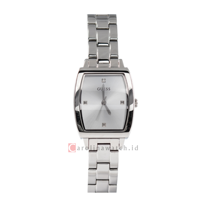 Jam Tangan GUESS Brilliant GW0384L1 Women Silver Sunray Dial Stainless Steel Strap