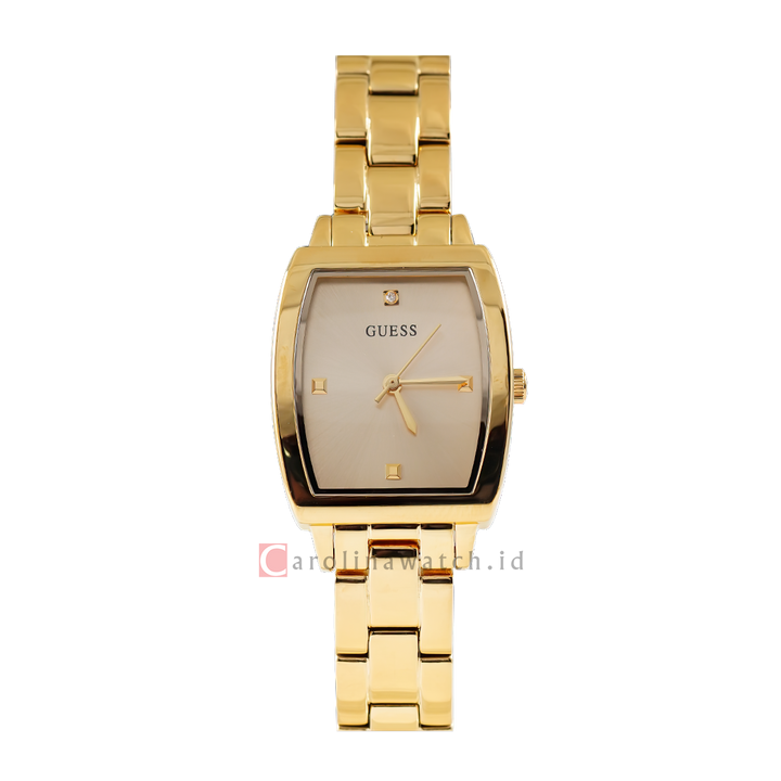 Jam Tangan GUESS GW0384L2 Women Gold Sunray Dial Gold Stainless Steel Strap