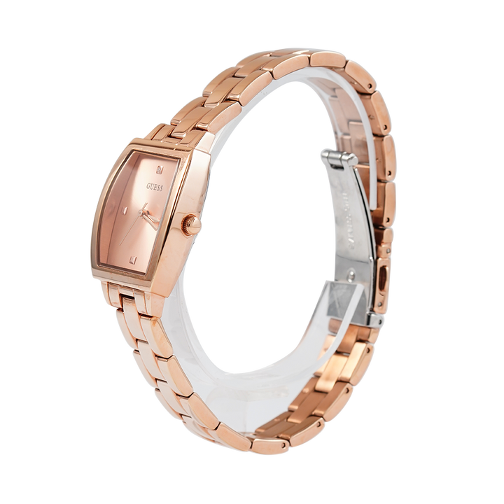 Jam Tangan GUESS Brilliant GW0384L3 Rose Gold Sunray Dial Rose Gold Stainless Steel Strap
