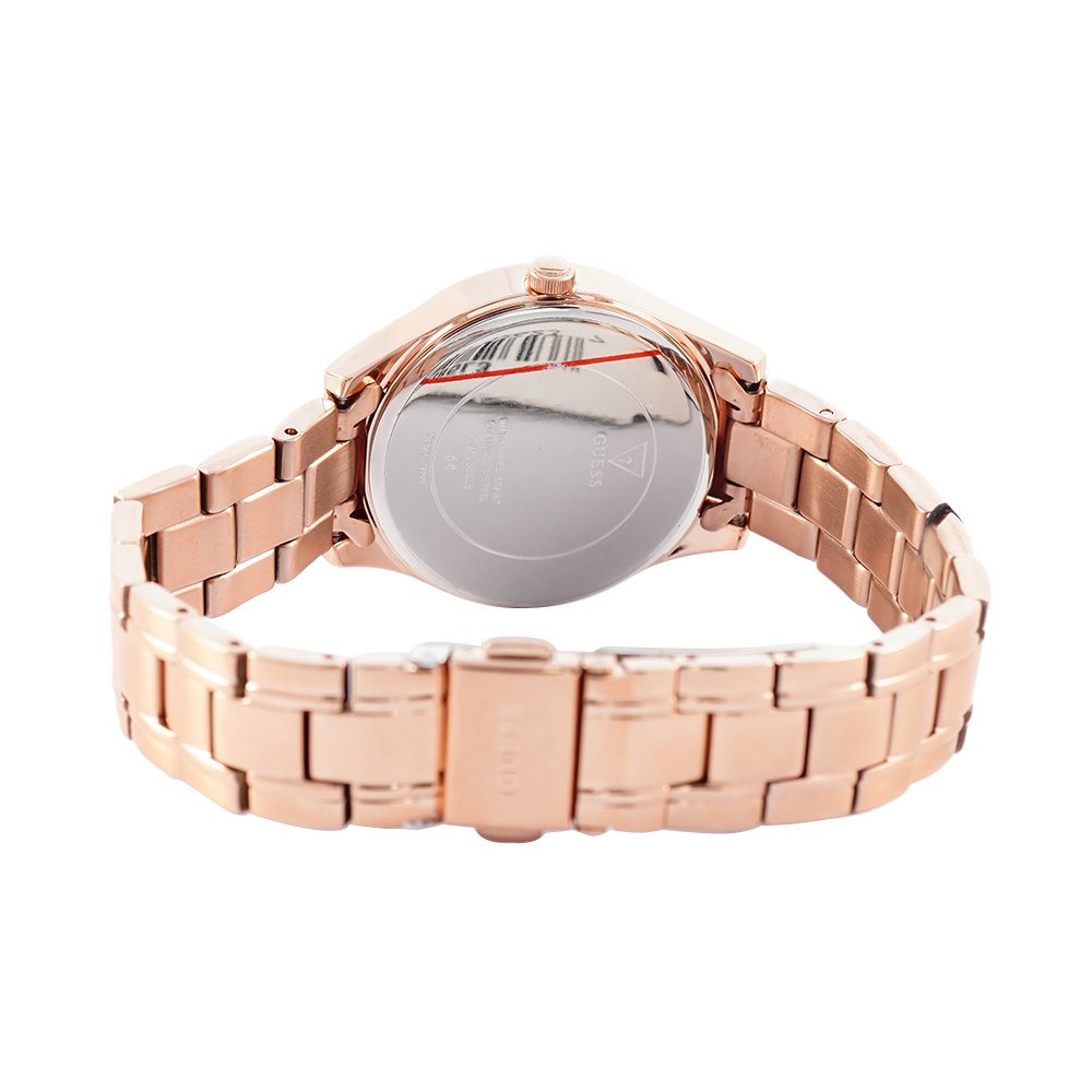 Jam Tangan GUESS Mini Aura GW0385L3 Rose Gold Sunray Dial Rose Gold Stainless Steel Strap