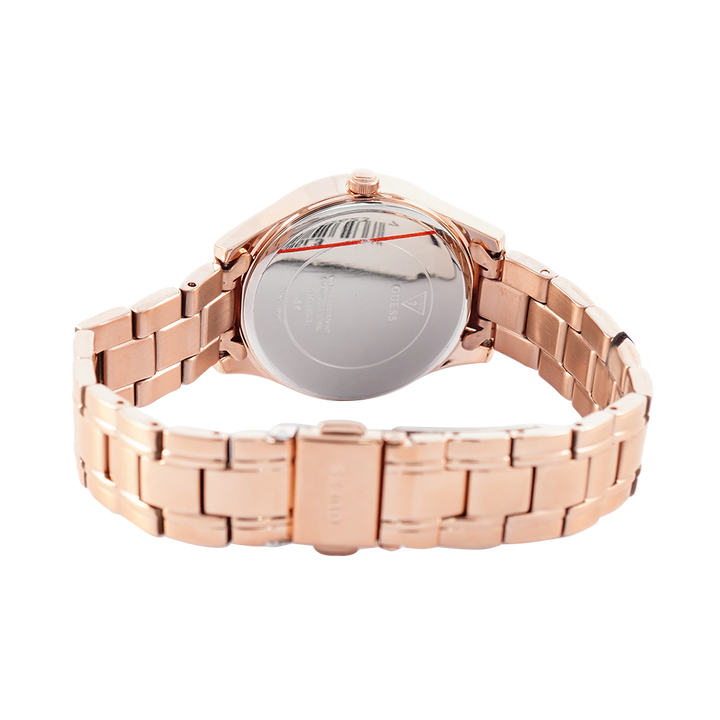 Jam Tangan GUESS Mini Aura GW0385L3 Rose Gold Sunray Dial Rose Gold Stainless Steel Strap